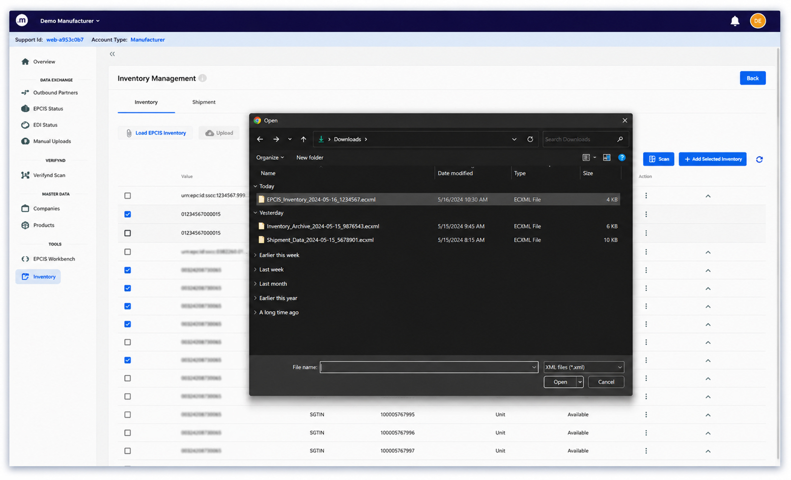Serialized Inventory Management dashboard