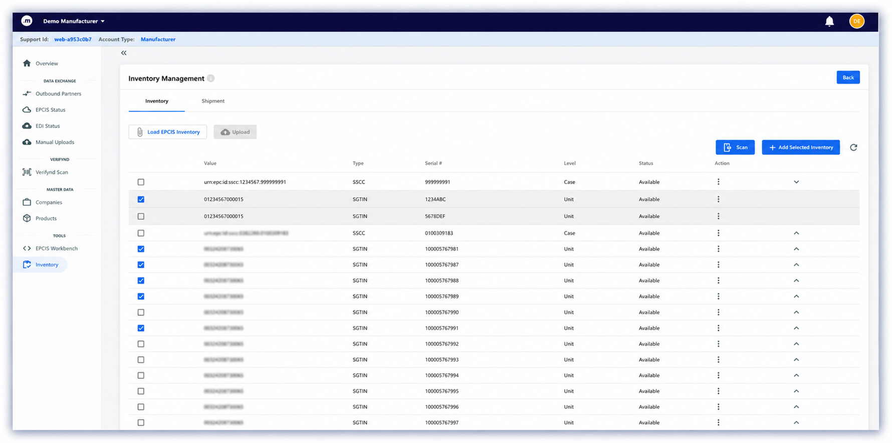Inventory selection for new shipment